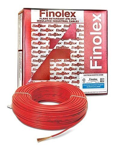 90 Meter, 1100 Volt, Copper Red Pvc Insulation Material Finolex House Wire 