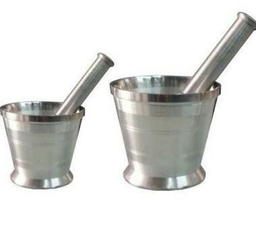 Aluminium Masher and Pestle Set - Polished Silver Finish, Corrosion-Proof Round Design for Home and Hotel Kitchen Use