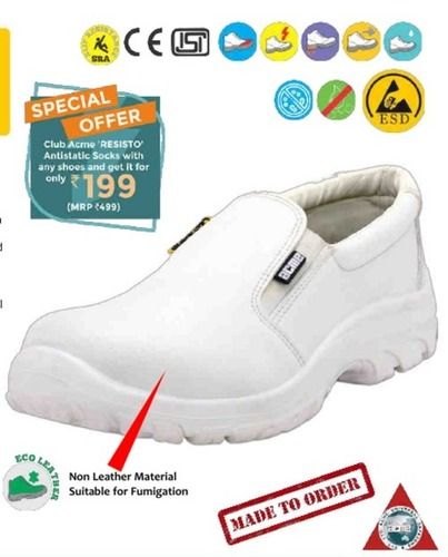 CROMA RANGE : TOXIN NON LEATHER ENVIRONMENT FRIENDLY LOW ANKLE SAFETY SHOE WITH SINGLE DENSITY DIP PU SOLE FOR CLEANROOM APPLICATIONS