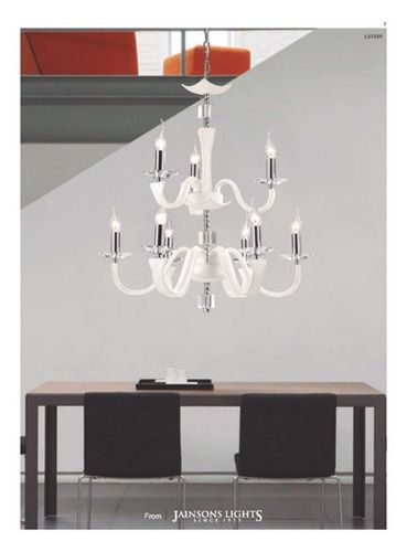 Polished Chrome Modern Hand Covered Black & White Leather Chandelier With Crystal Scones & Cubes