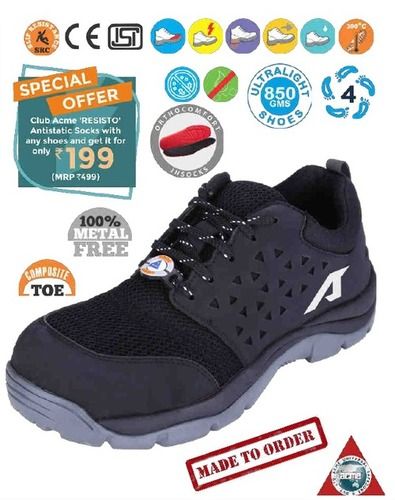 SUPPLE LOW ANKLE SAFETY SHOE WITH DOUBLE DENSITY CEMENTED CONSTRUCTION SOLE