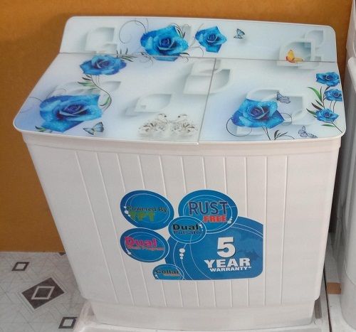 200 Voltage Automatic Front Loading Domestic Washing Machine White Blue Colour  Capacity: 7Kg Liter/Day