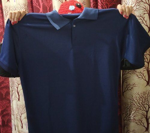 Comfortable To Wear Cotton Half Sleeve Regular Fit Navy Blue Casual Mens T Shirts Age Group: 19