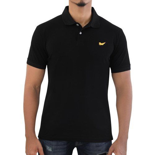 Eco Friendly Cotton Blend Fabric Half Sleeve Regular Fit Black Casual Wear Mens T Shirt Age Group: 19