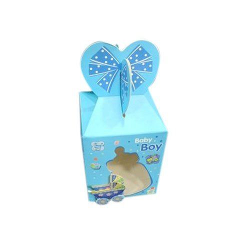 Blue Eye Catching Look Easy To Carry Printed Cardboard Packing Baby Gift Box