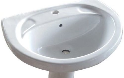 Round Premium Designer Power Coated Glossy Finish Ceramic White Color Wash Basin