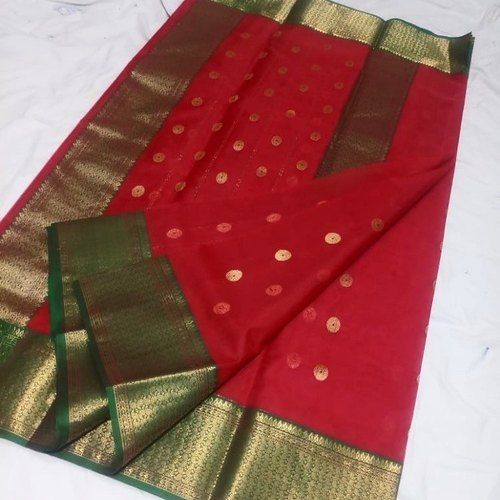 Carnation chanderi cotton saree wholesale | Kiran's Boutique