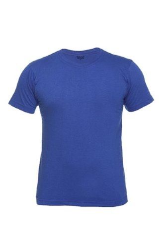 Blue Colour Cotton Half Sleeve Round Shape Neck Shirts