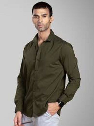 Eco Friendly Comfortable To Wear Stunning Look Light Green Formal Mens Shirt Collar Style: Classic