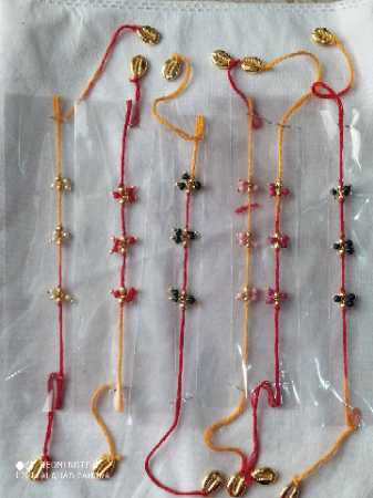 Light Weight, Elegant Look Plain Dyed 100% Cotton Thread Rakhi