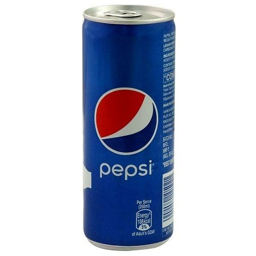 Pepsi Cold Drink 250ml Can With Sweet Taste And Cola Flavor, Black Color