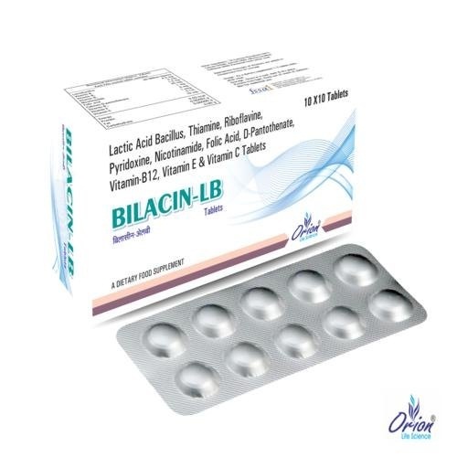 बिलासिन-एलबी 10x10 टैबलेट जिसका उपयोग राइबोफ्लेविन (राइबोफ्लेविन की कमी) सर्वाइकल कैंसर और माइग्रेन के सिरदर्द के निम्न स्तर को रोकने के लिए किया जाता है