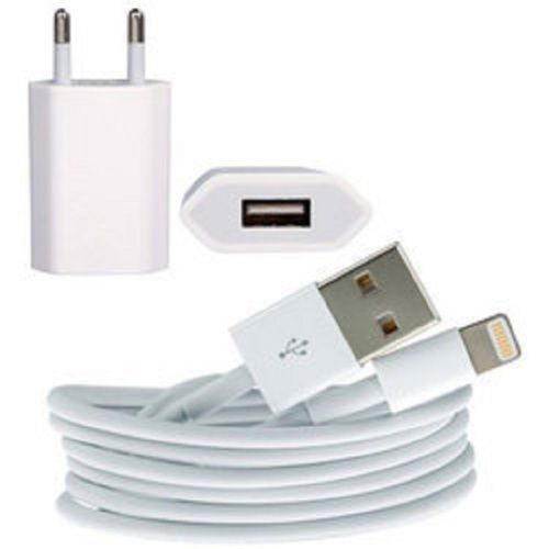  टिकाऊ दो पिन सफ़ेद Apple मोबाइल फ़ोन USB चार्जर 