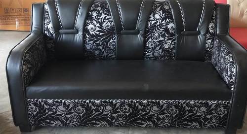  साफ करने में आसान और रख-रखाव में आसान फैंसी डिज़ाइनर लेदर सीट सोफा काले रंग का स्प्रिंग सोफा