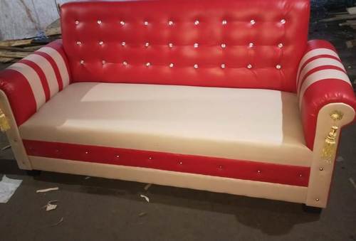 Handcrafted And Removable Cushion Modern Fancy Designer Sofa Red And White Colors In Indian Style