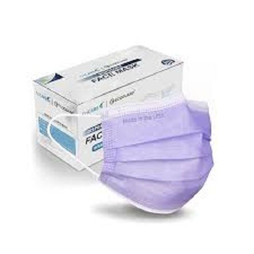 Non Woven Breathable And Disposable Purple Color Face Mask With Earloop