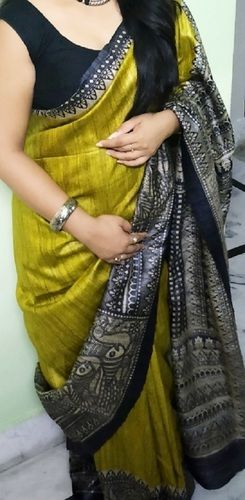 Party Wear Printed Silk Cotton Sarees With Blouse Piece, 6.5 Meter