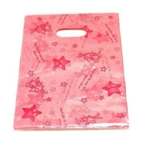 Rectangular And Pink Color Printed Plastic Bag With High Weight Bearing Capacity