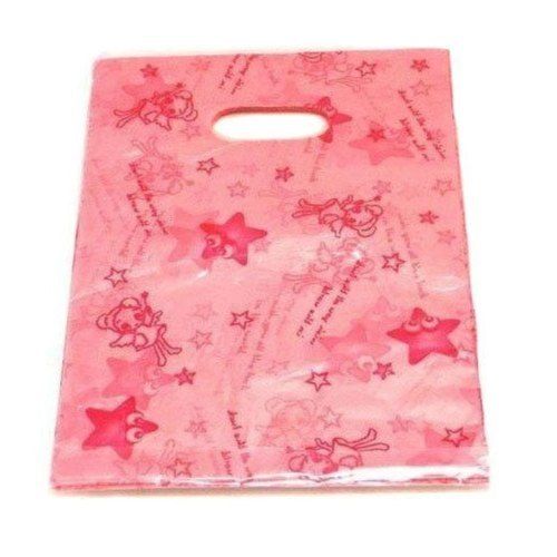 Rectangular And Pink Color Printed Plastic Bag With High Weight Bearing Capacity Size: Various Sizes Are Available