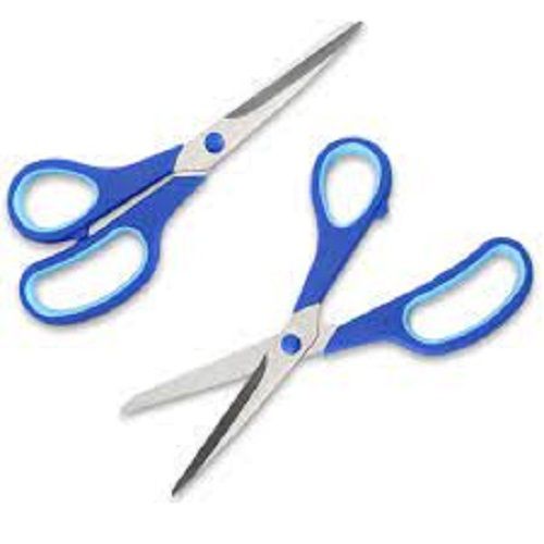 Right Handed Stainless Steel Cutting Scissor With Blue And Silver Colour, Plastic Handle Length: 4.8 Inch (In)