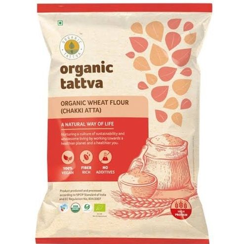 Tattva Organic Wheat Flour (Chakki Atta) 10 Kg For Chappaties With 99% Purity Carbohydrate: 25 Grams (G)