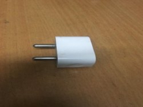 Two Pin Apple Mobile Phone USB Charger, Small Size, White Color