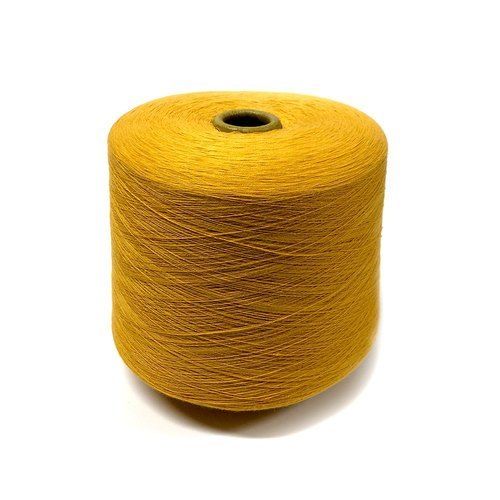 Yellow Colour 2 Ply Twisted Dyed Cotton Yarn, Weaving Yarns Recycled Yarn