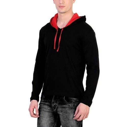 Black Colour Solid Plain Full Sleeves Cotton Katso T-shirts For Mens