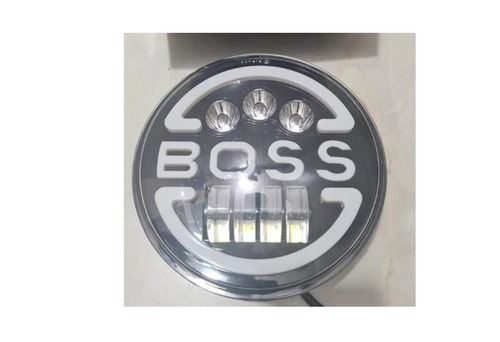 Black Imported White Abs Plastic Led Headlight, 12V With High Beam, Low Beam