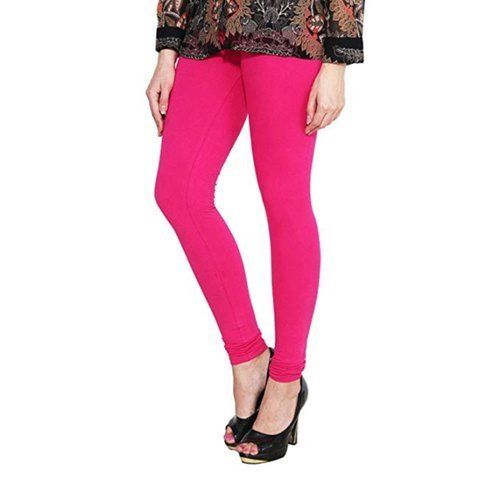 Indian Pink Color Cotton Ladies Leggings Perfect For Hot Weather Conditions