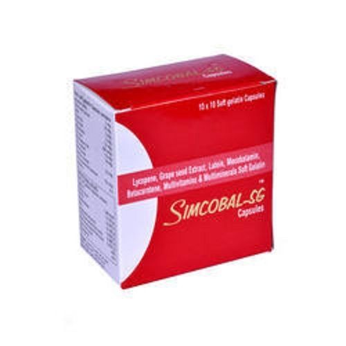 Simcobal-Sg Capsules, Lyocpene Grapseed Lutin Beta Mecobalmin, 10X10 Soft Gelatin Capsules General Medicines