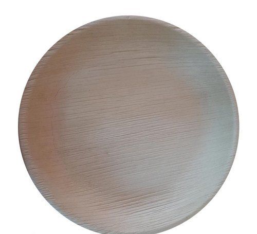 100% Eco Friendly Round Plain Brown Color Areca Leaf Plate