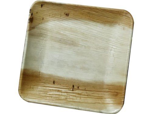 Brown 100% Nature Friendly 8 Inch Square Shallow Areca Leaf Plates For Party, Event & Wedding Supply