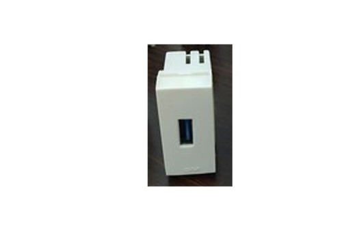 2 Pcs White Color USB Charger Socket For Mobile Phone - Plastic Material, 220V Input Voltage, 2 AMP Power | All-in-One Design with Built-in Meter and On/Off Switch