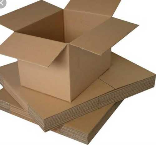 Square Brown Paper Corrugated Packaging Box Used For Apparel And Shopping