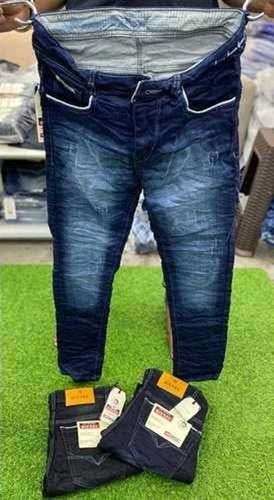 Quick Dry Casual Wear Blue Colour Plain Washed Dyed Jeans For Mens