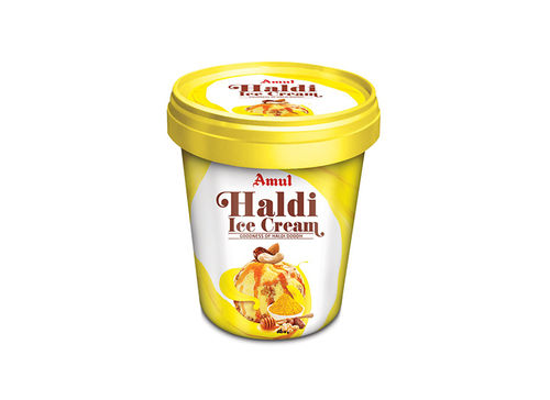 Healthy And Nutritious Yellow Sweet And Fresh Milk Flavor Amul Haldi Ice Cream