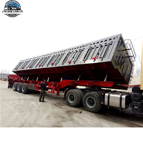 Heavy Duty 3 Axles 50 Tons Side Dump Semi Tipper Truck Trailer