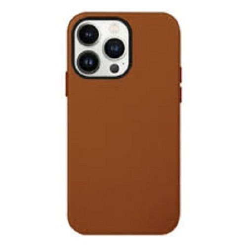 Leather Back Cover Case Compatible With Iphone 13 Pro Max And Brown Color Body Material: Plastic