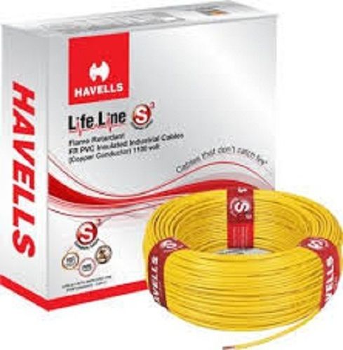 Yellow Lifeline Copper Triple Layer Pvc Coating, Single Core Flexible Electric Cable For Domestic And Industrial