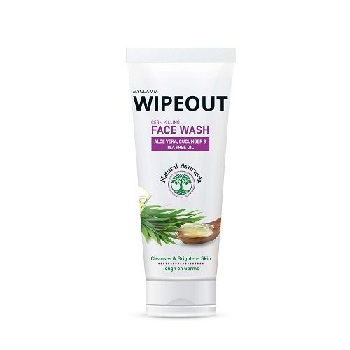 Myglamm Wipeout Germ Killing Face Wash, Aloe Vera Cucumber And Tea Tree Oil Ingredients: Herbal