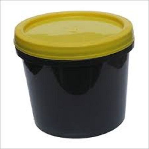 Yellow And Black Color Round Shape Plastic Food Container With Cap