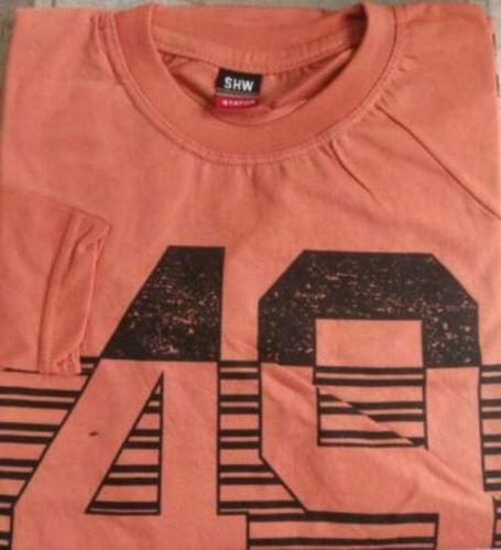 100% Cotton Comfortable Peach Color Half Sleeves O Neck Mens Cotton T Shirt  Age Group: 18-45 Years