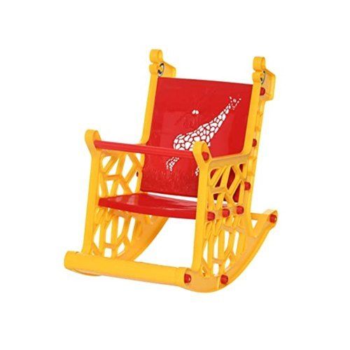 Beautifully Designed Armest Giraffe Printed Red and Yellow Baby Plastic Chair