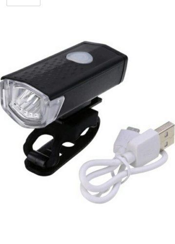 Compact Shape Durable Chargeable Black Color Plastic Material Bicycle Led Headlight Warranty: No Warranty