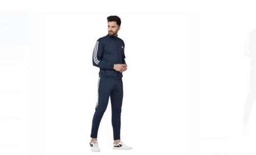 Dark Blue And Full Sleeve Sport Wear Polyester Tracksuit For Mens Age Group: Adults