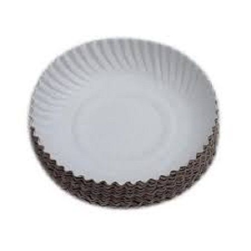 Light Weight Biodegradable Round Shape White Disposable Paper Plates