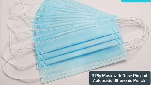 Non Woven Fabric Blue Disposable Non Woven Soft Earloop 3 Ply Mask For Adults