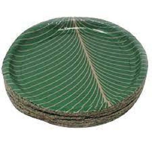 Round Shaped Green Color Disposable Paper Plates With 12 Inches Sizes