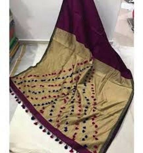 Various Sizes Are Available Anti Fade And Wrinkle Hand Loom Bengal Silk Cotton Saree For Party Wear